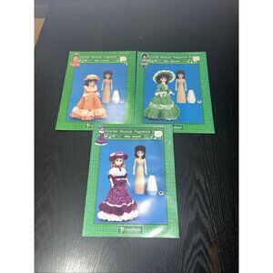 Lot of 3 Crochet Musical Fragrance Doll Patterns Miss Amelia, Maureen & Desiree
